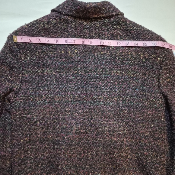 Talbots Purple Textured Tweed Wool Blend Blazer Jacket Size 14P - Picture 6 of 8
